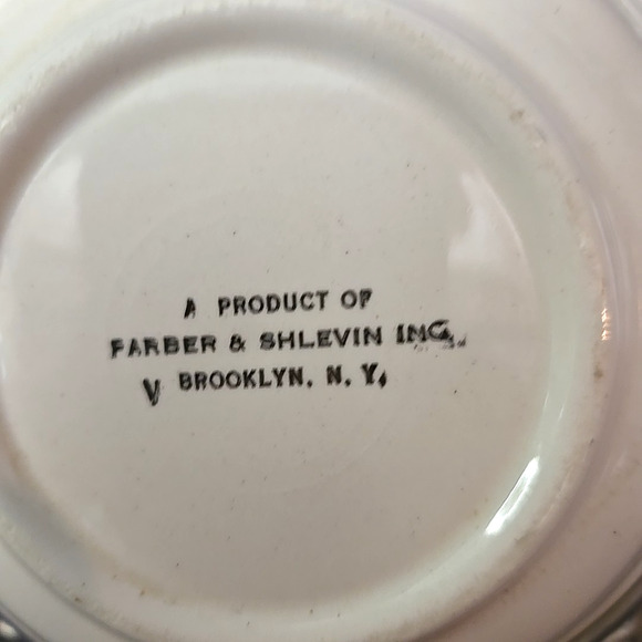 VTG Farber & Shlevin Aluminum and Porcelain Floral Brides Basket Candy Dish - Picture 6 of 8